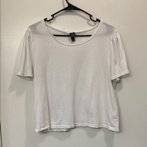 Wild Fable White Crop T-Shirt Ruffle Sleeve